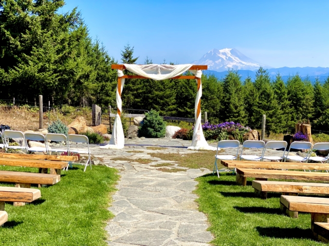 Mid View of Arbor with Mt. Rainier in Background