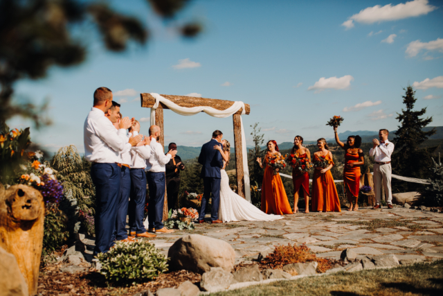 Wedding Ceremony Finishes at Arbor