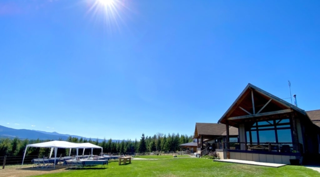 Back View of Lawn and Lodge Reception Tent